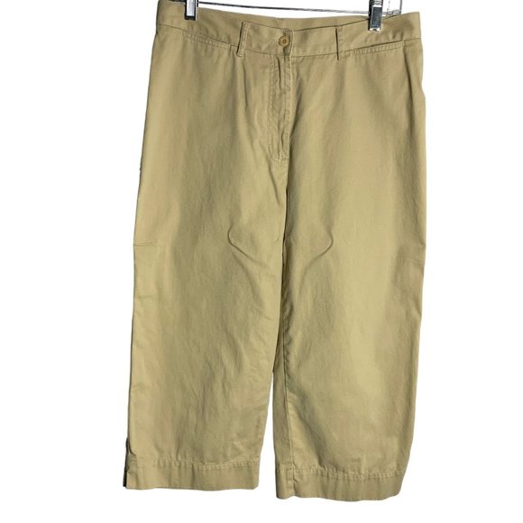 Vintage Lauren Ralph Lauren Capri Pants 12P Tan Belt Loops Pockets Flat Front - Picture 1 of 5